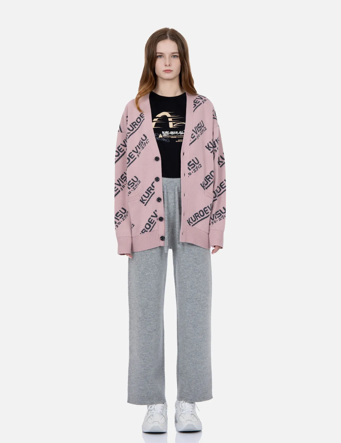 Allover Logo Intarsia Cardigan