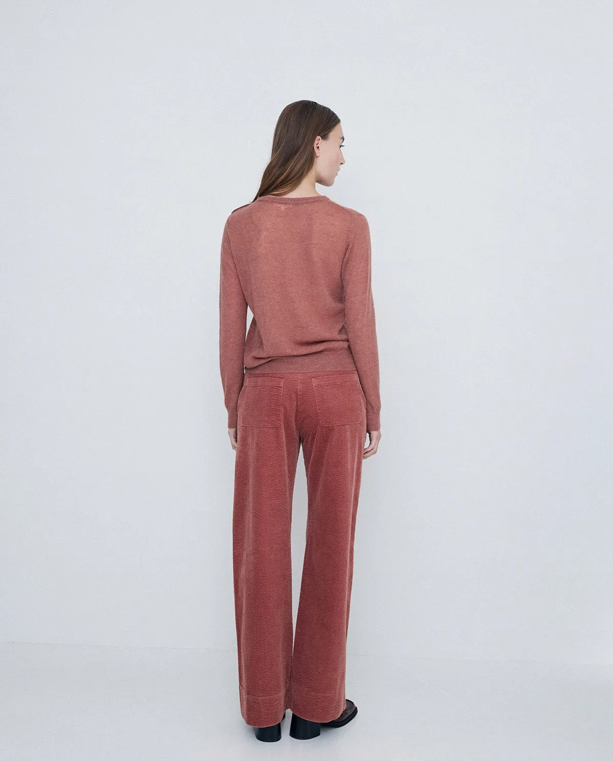 Alpaca & Merino light sweater in terracota by YERSE