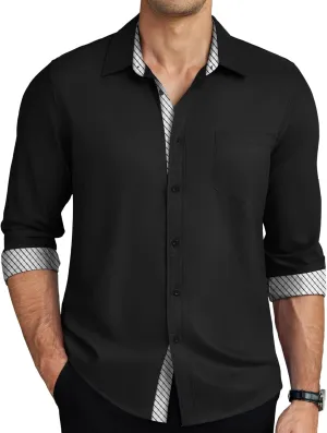 COOFANDY Men's Long Sleeve Button Down Dress Shirts Business Casual Wrinkle Free Untucked Shirts