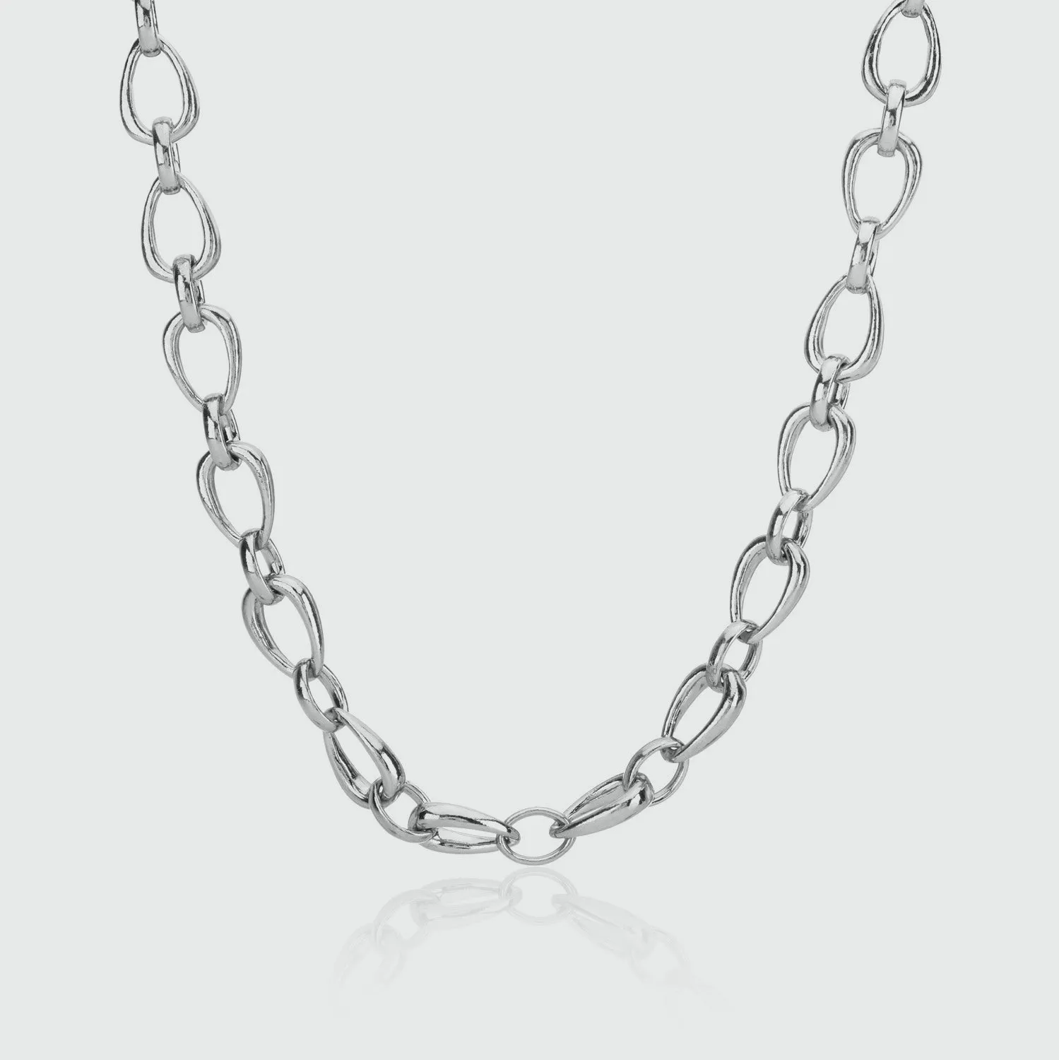 Egerton Sterling Silver Raindrop Link Necklace