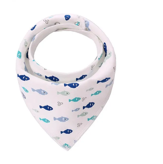Fish on White Bandana Bib