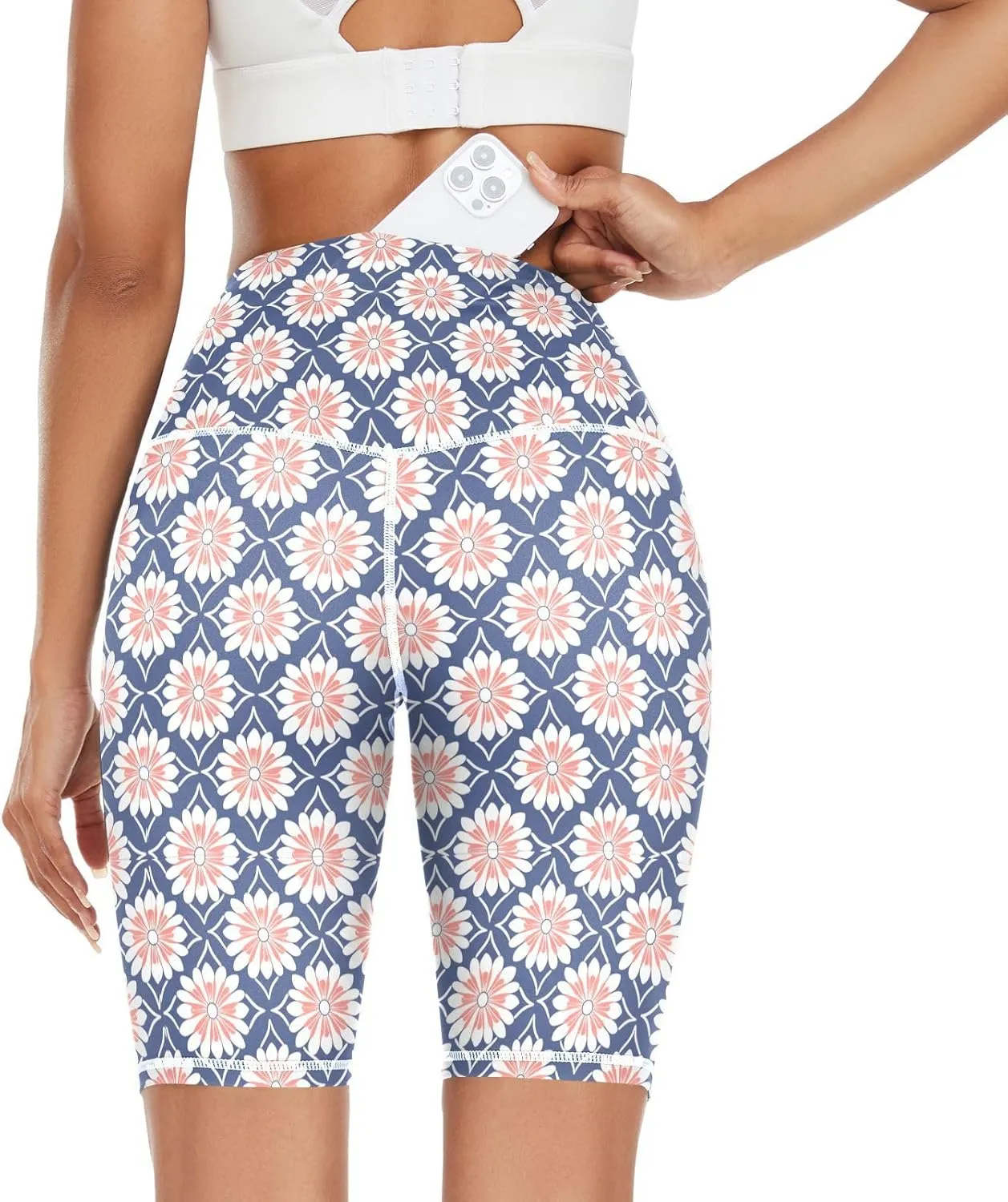 Flat Geometric Pattern Rosette Pattern Yoga Leggings for Women Butt Lifting Soft High Waist Compression Leggings for Women mallas para Mujer Cintura alta Large