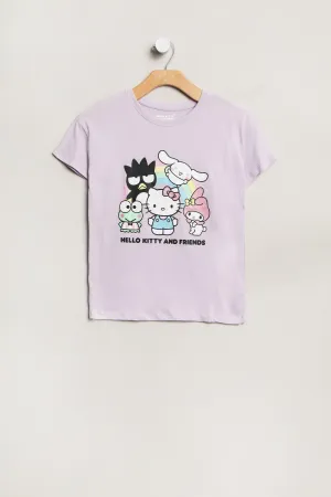 Girls' Hello Kitty And Friends Rainbow Graphic Classic Tee