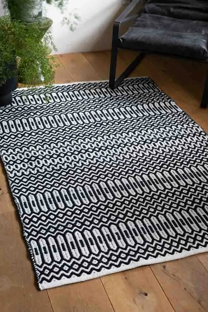 Halsey Monochrome Geometric Rug - 3 Sizes Available