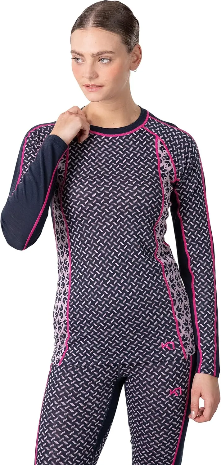 Kari Traa Lekker Women's Base Layer Long Sleeve Shirt - Fitted Knit Thermal Top