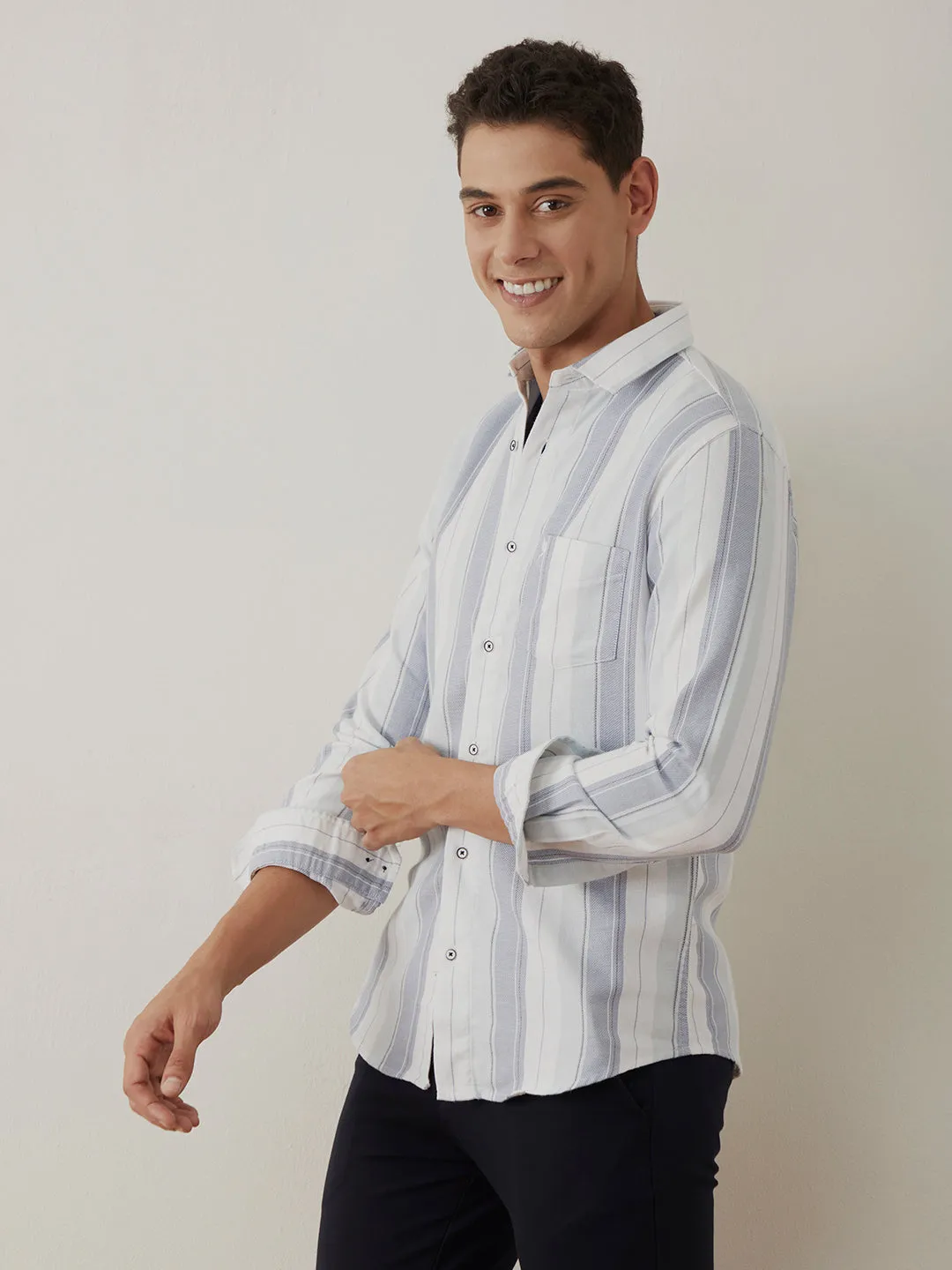 Light Blue Striped Shirt