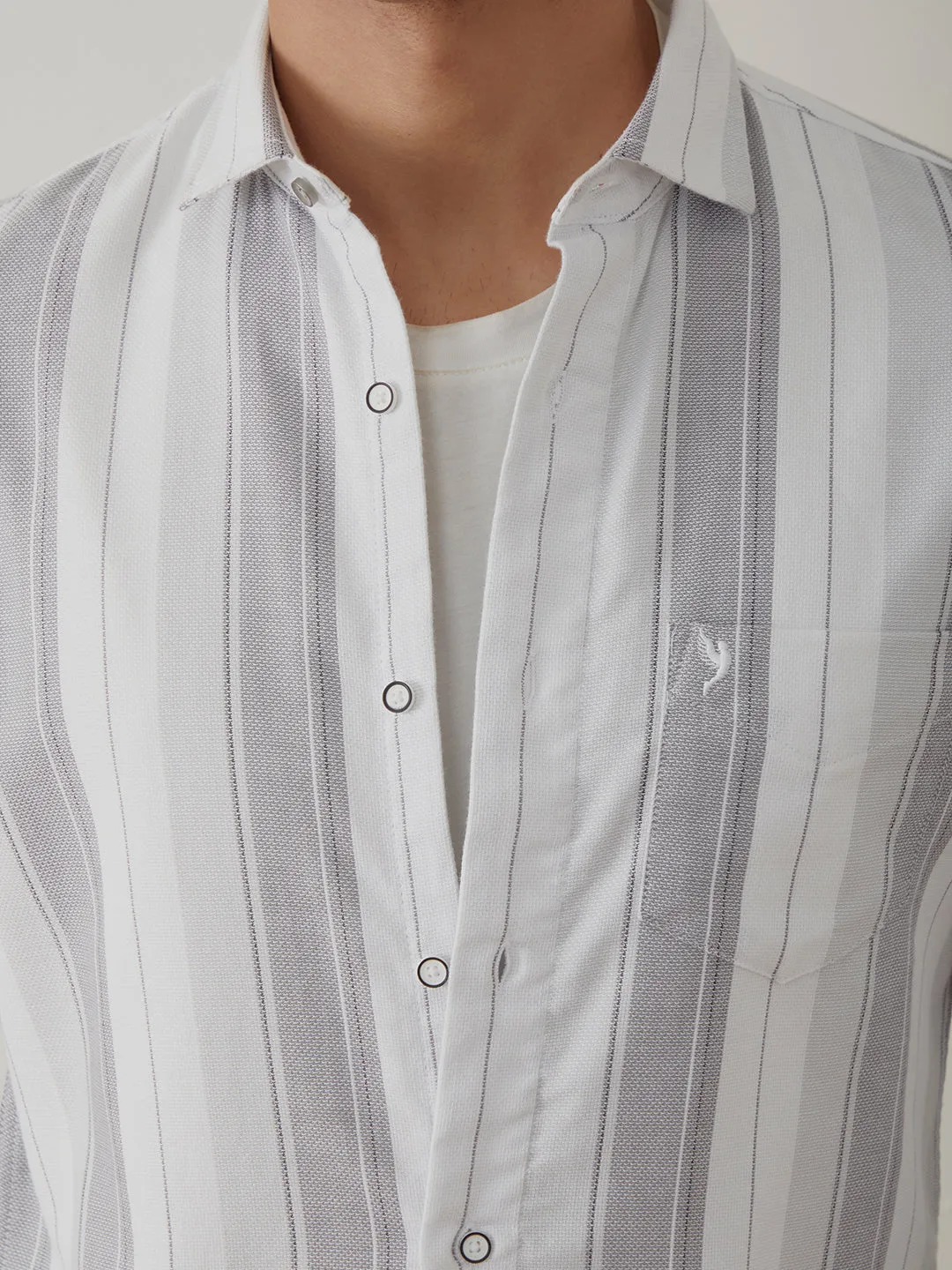 Light Grey Striped Shirt