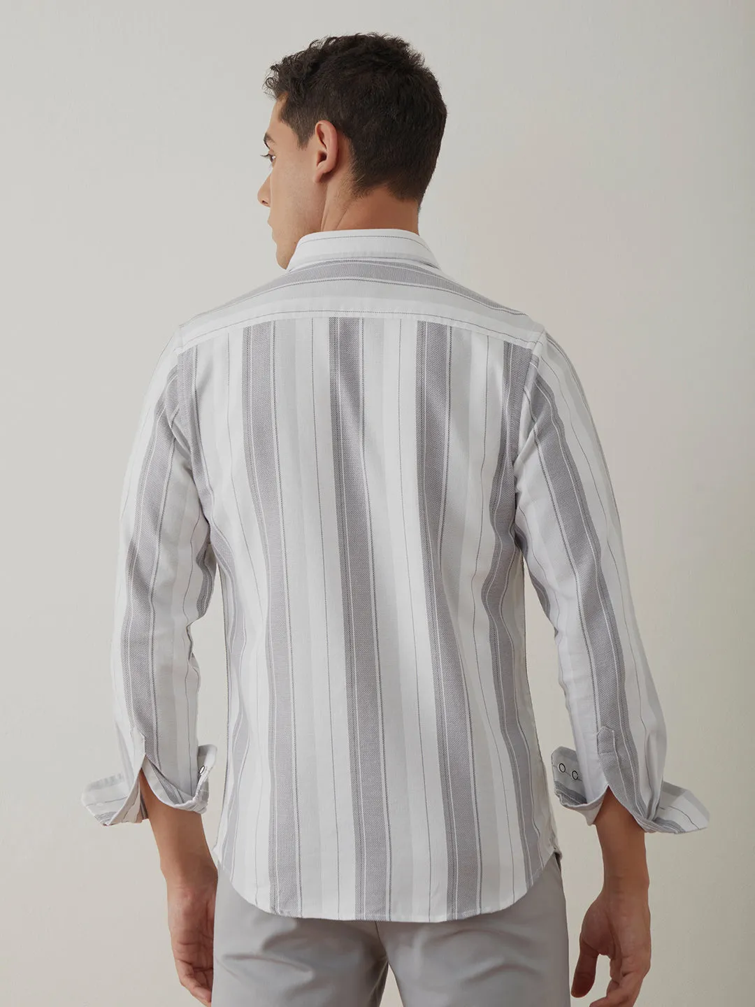 Light Grey Striped Shirt