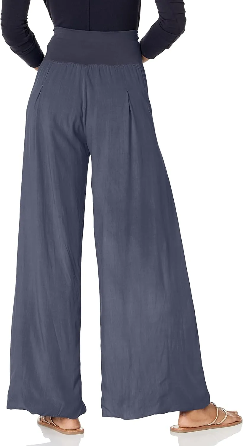 M Made in Italy Women's Elastic-Waist Wide Leg Maxi Palazzo Pants