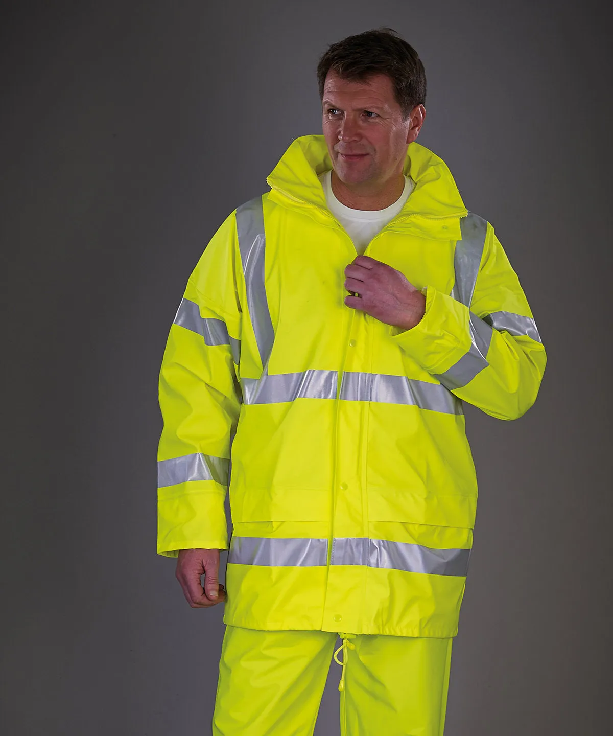 Orange - Hi-vis soft flex breathable U-dry jacket (HVS450)