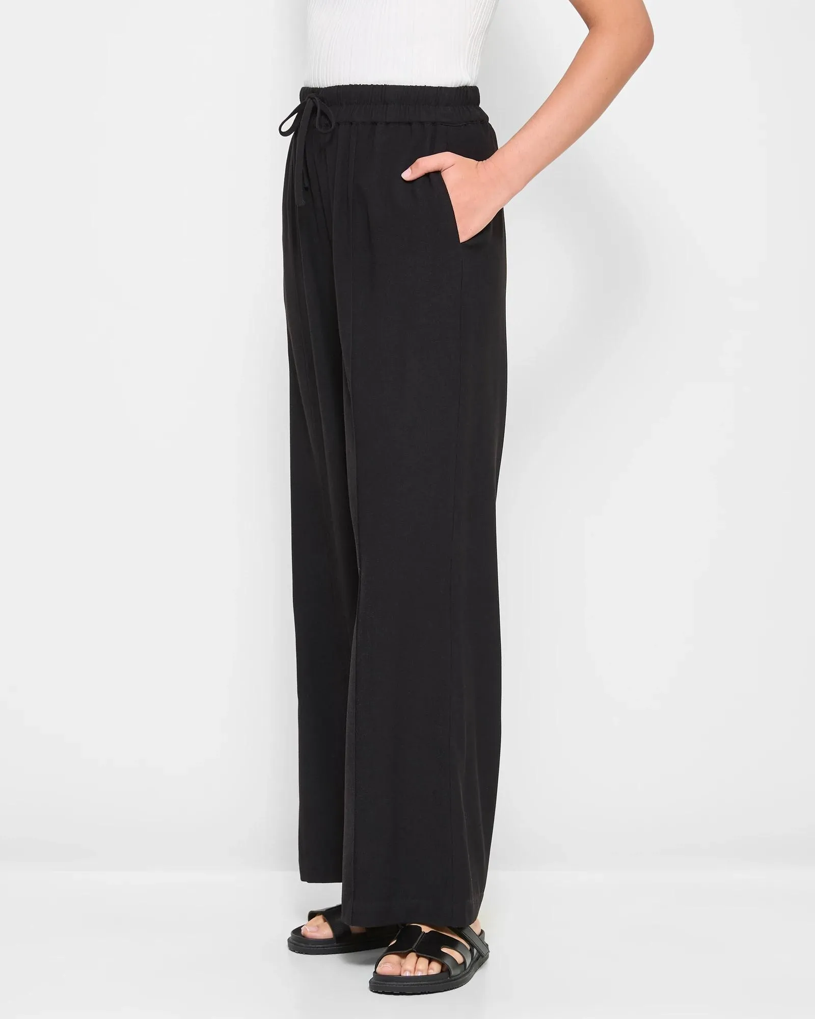 popular  Relaxed Wide Leg Pull On Pants - Preview