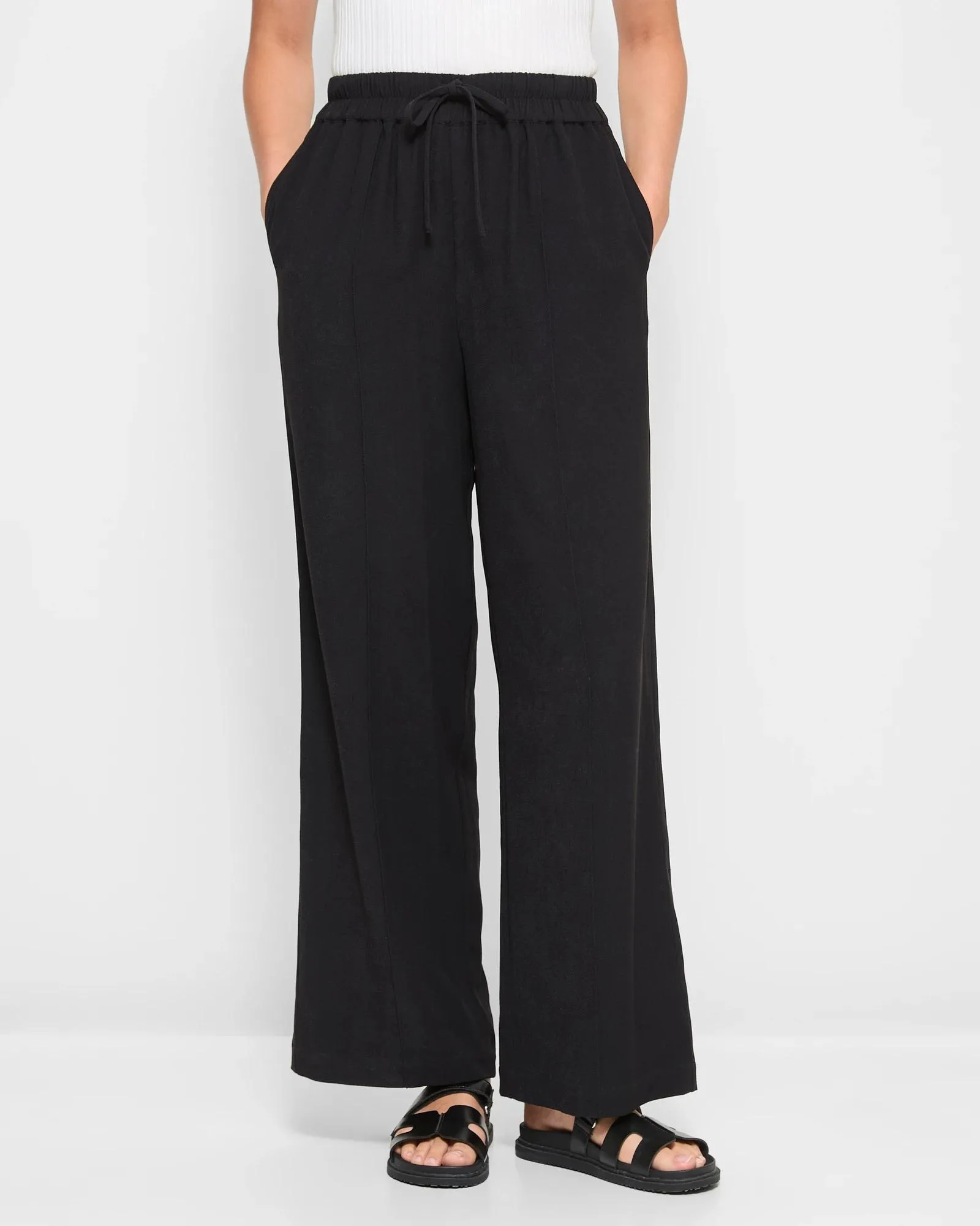 popular  Relaxed Wide Leg Pull On Pants - Preview