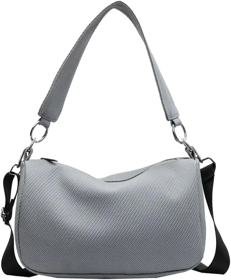 Texture Solid Polyester Shoulder Bag Large Capacity Practical Handbag for Women Tourist Commuter Sling Bags 2025