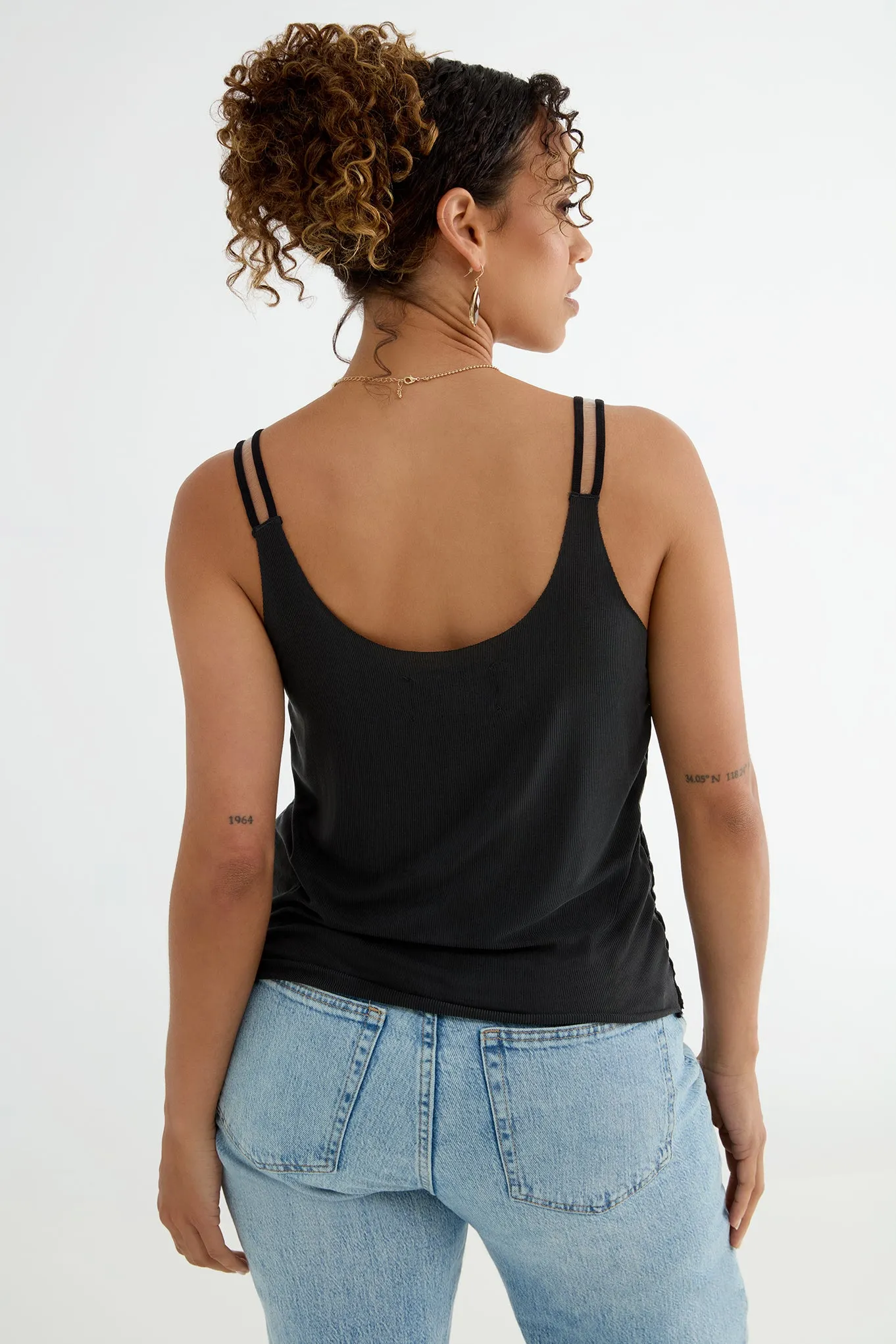 The Foundation Cami: Classic - Slim Rib Cupro - Ink