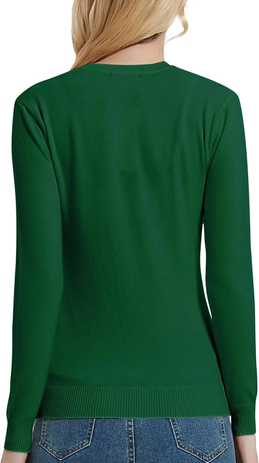 Urban CoCo Women's V Neck Long Sleeve Solid Classic Knit Pullover Sweater Tops