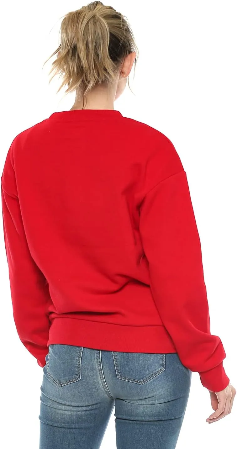 Urban Look Women's Fashion Basic Fleece Lined Crewneck Sweatshirt