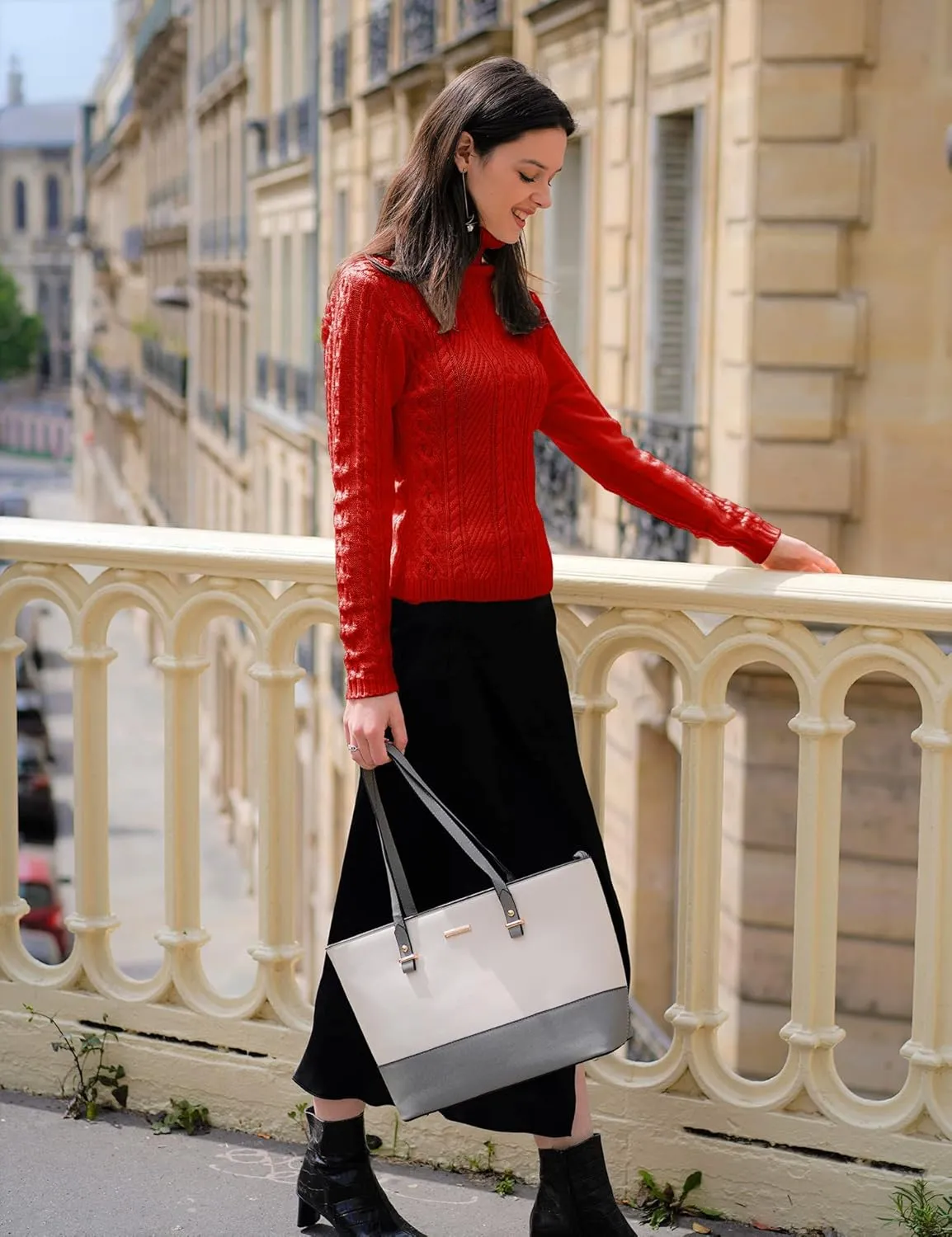 v28 Sweaters for Women Turtleneck Tunic Cable Knit Fall Winter Warm Pullover Fitted Sweater