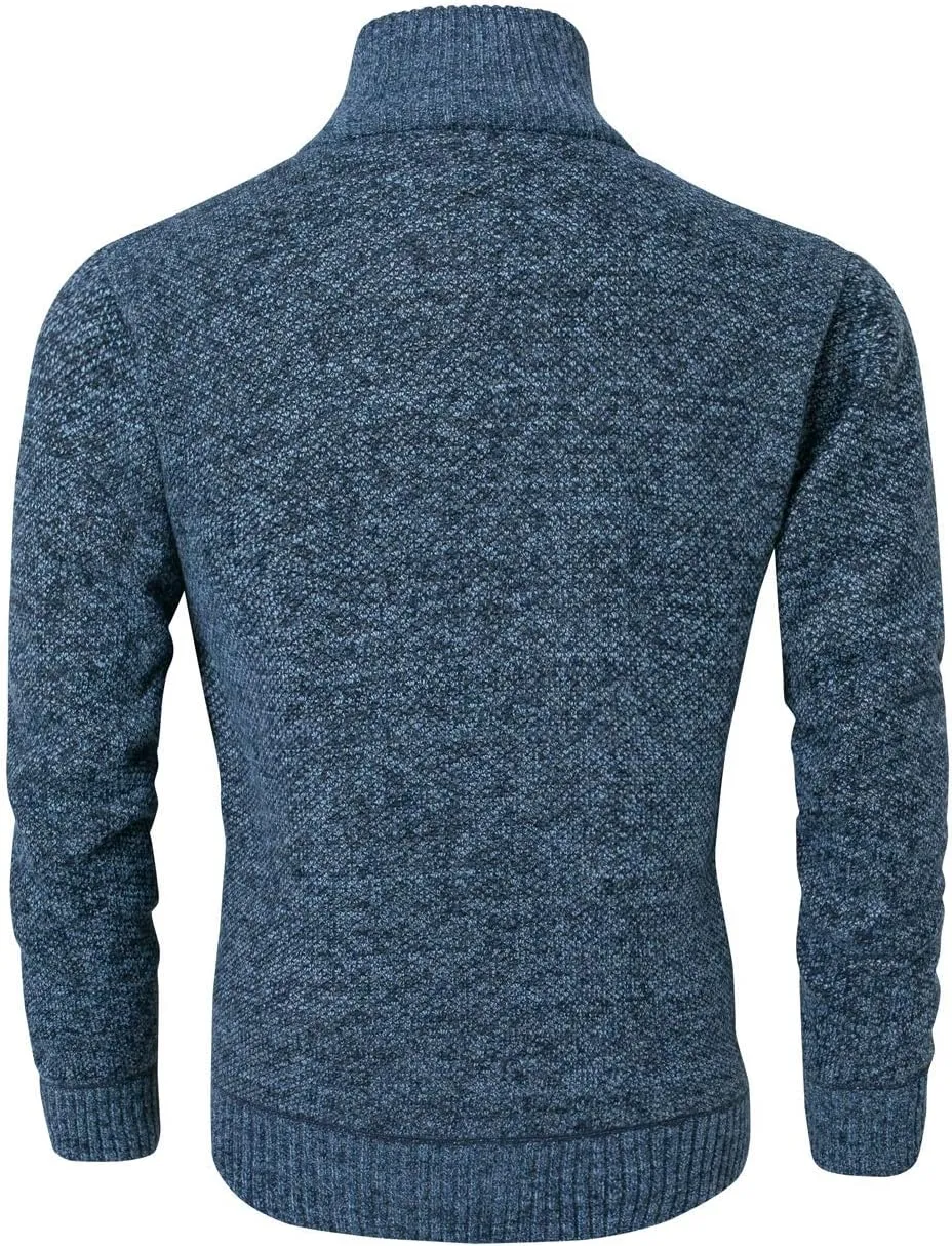 Vcansion Men's Classic Cardigan Sweaters Stand Collar Slim Fit Casual Knitted Sweater
