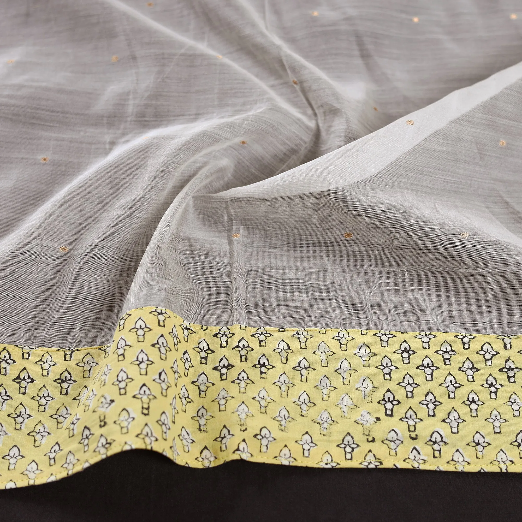White - Chanderi Silk Zari Buti Blouse Piece 52