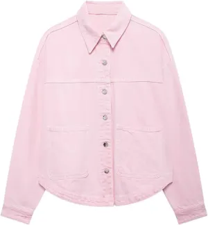 Women Loose Patchwork Pocket Blouse Lapel Long Sleeve Style Spring Jacket Casual Work Top