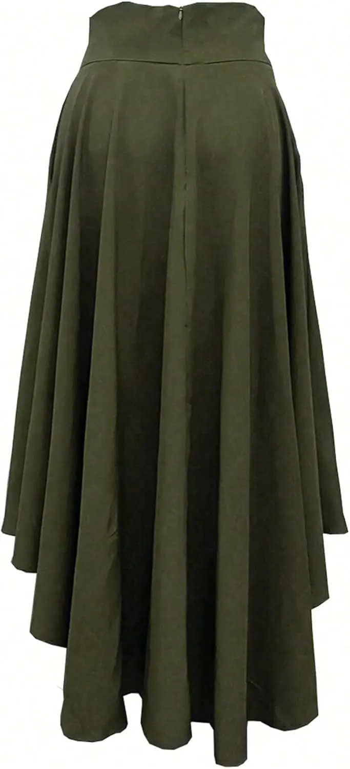 Women's Basic Solid Color Women's Casual Pocket Wrap Elegant Long Skirt Flared Geometric Casual Skirts